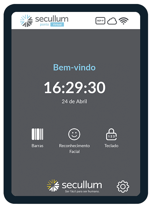 Imagem de um tablet na tela inicial do Ponto Virtual